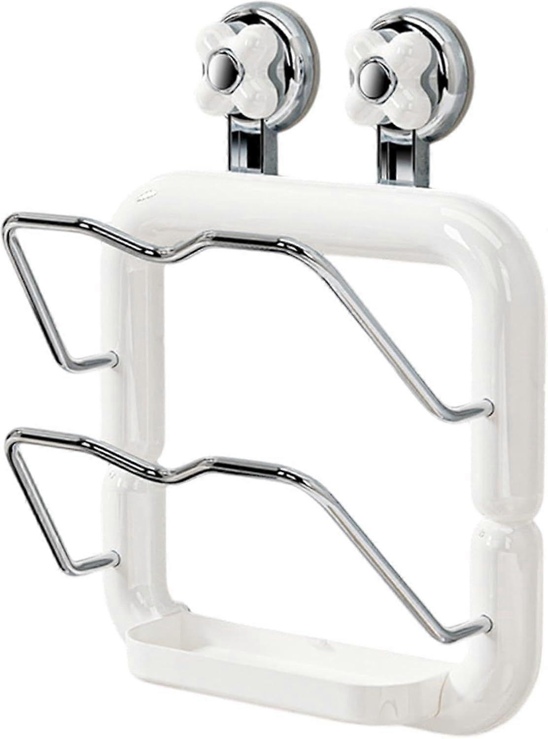 pcs Suction Cup Pot Lid Rack, 2 Tier Non-Slip Reusable Pot and Pan Lid Shelf, Easy Installation, Convenient Access, Stainless Steel, for Storing