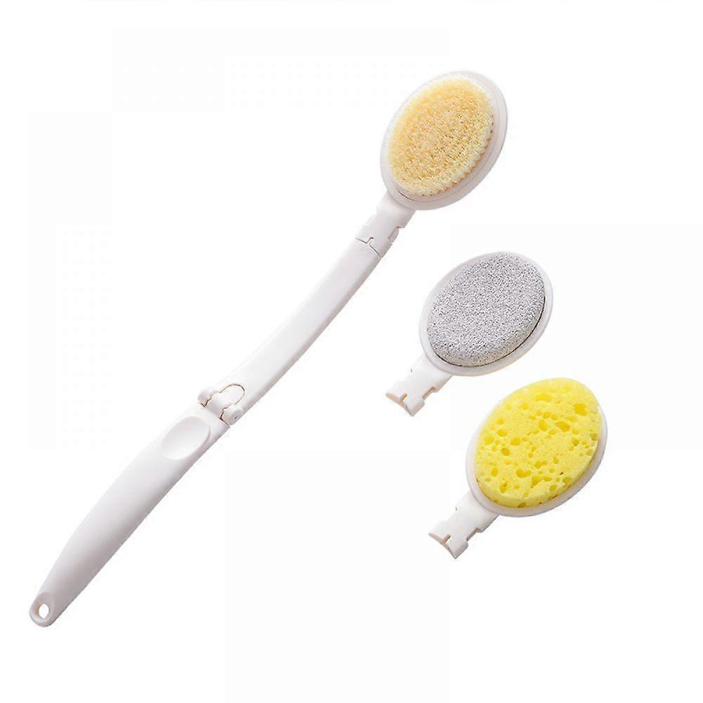 Shower Body Brush with Foldable Design, Ergonomic Handle for Extended Reach, Microfiber Drying Bag for Quick Dry, Non-Slip Grip - Ideal for Men and
