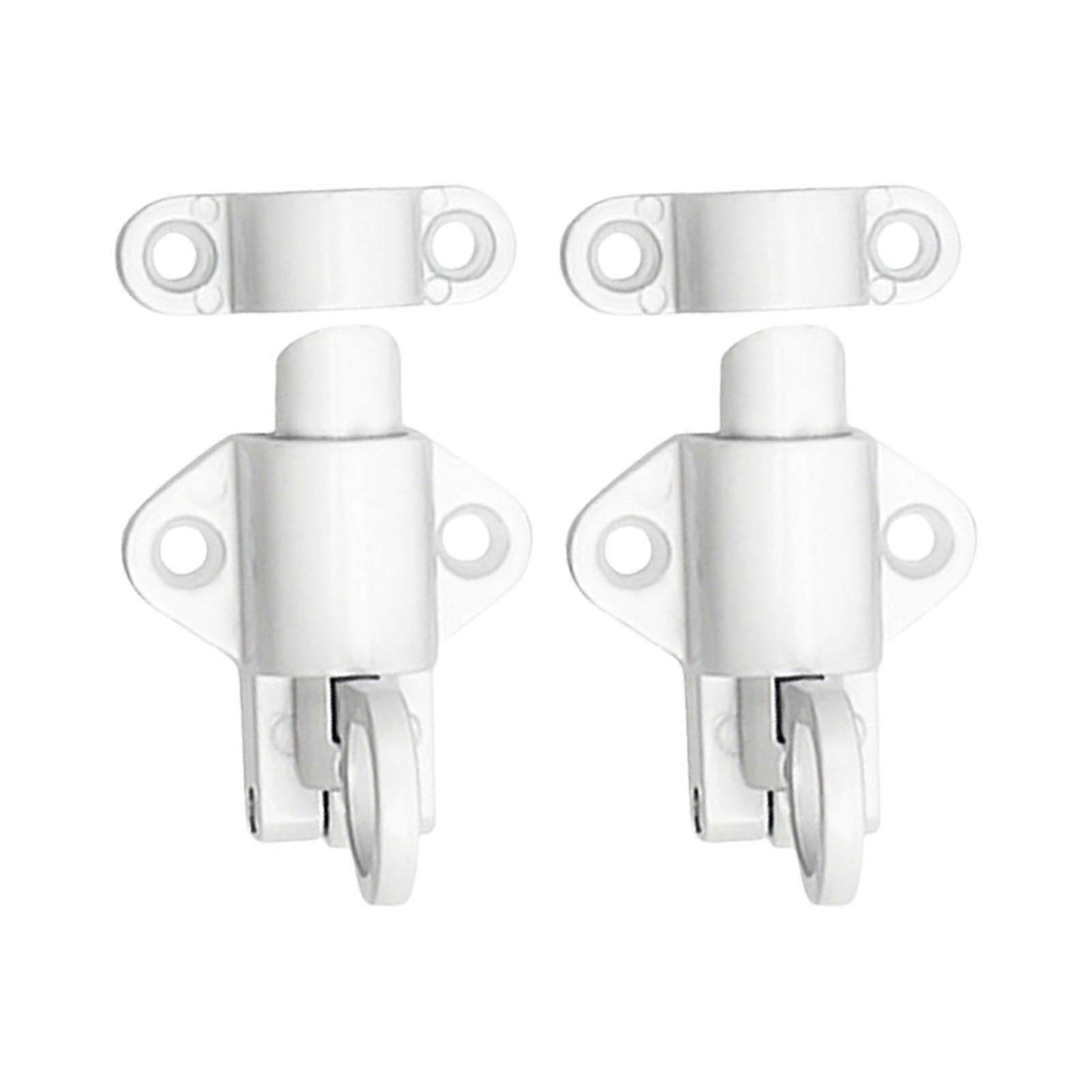 2Pcs Window Security Pull Rings Aluminum Alloy Door Latches Spring Bounce Door Bolt Latches Lock Hardware Enduring White