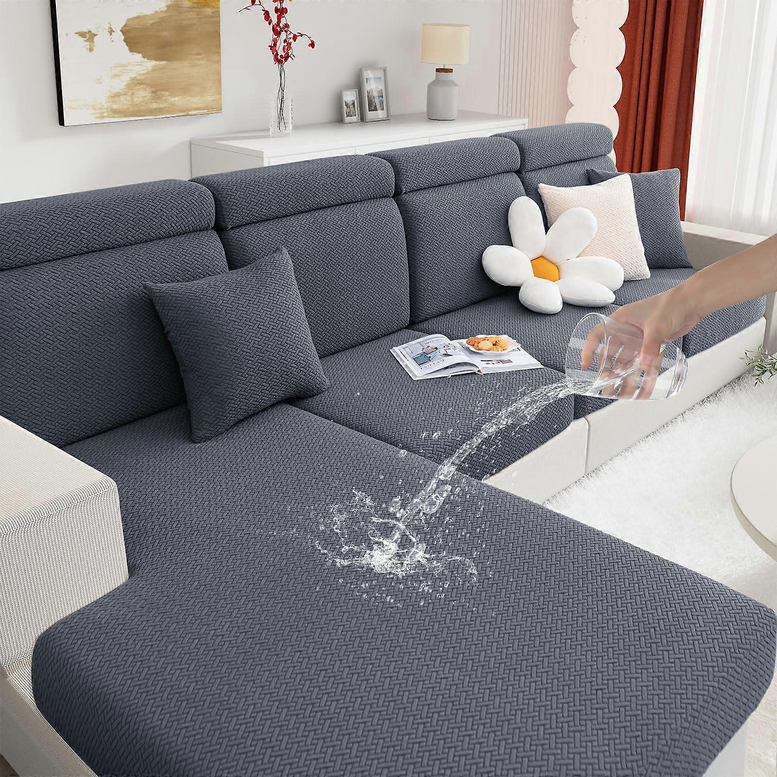 Couch Cushion Covers 1 Piece Wear Resistant Anti-Washable Slipcover for Sectional Sofa Chaise, Universal Fit, Soft Fabric