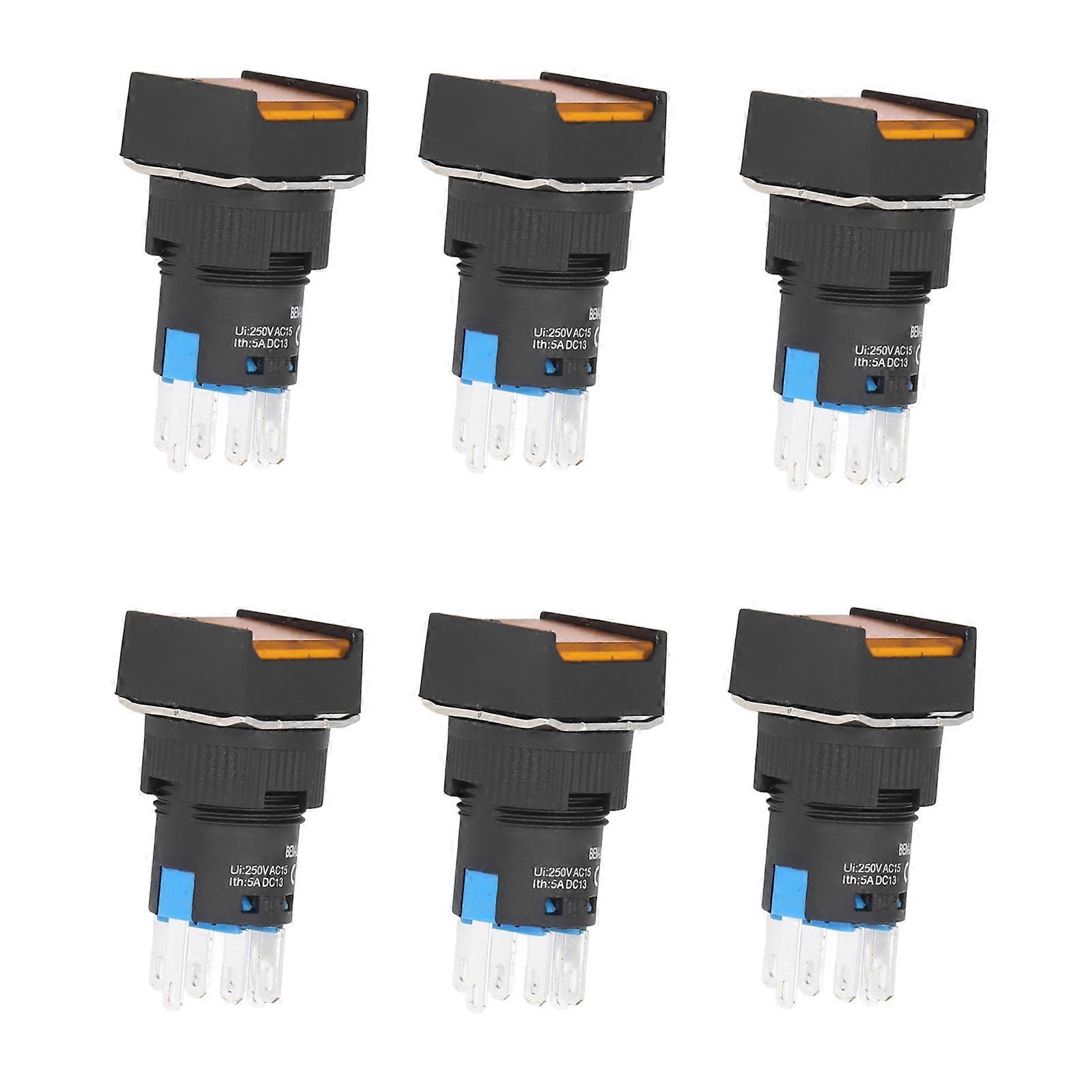 25PCS 16mm Square Self Locking Push Button Switch BEM-LA16-22DS-F