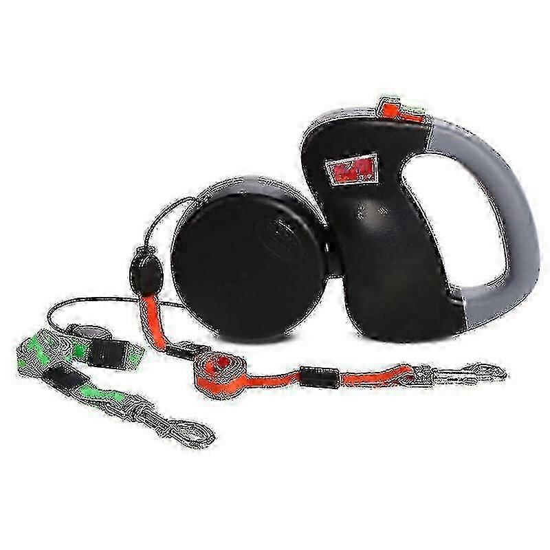 Dual Retractable Dog Leash Double-head Lockable Extendable Pet Leash 360 Tangle-free For Two Dogs Wa -Yx