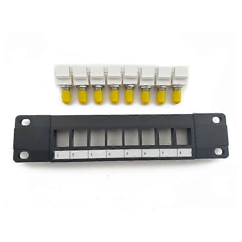 8-Port ST Optical Patch Panel 10G Ready Plastic Housing Color-Coded Labeling