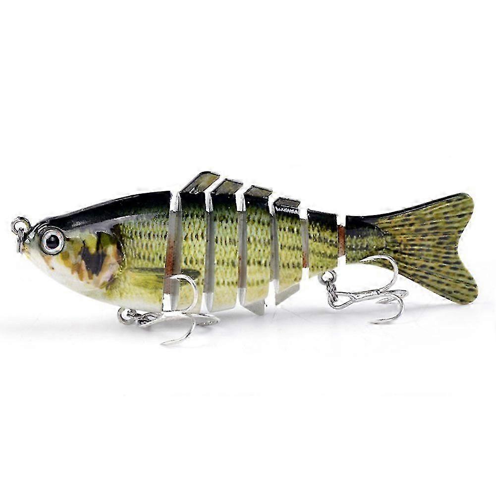 Robotic Swimming Lure 10cm Multi-section Fishing Lure with 6 Hooks Life-like Hard Bait