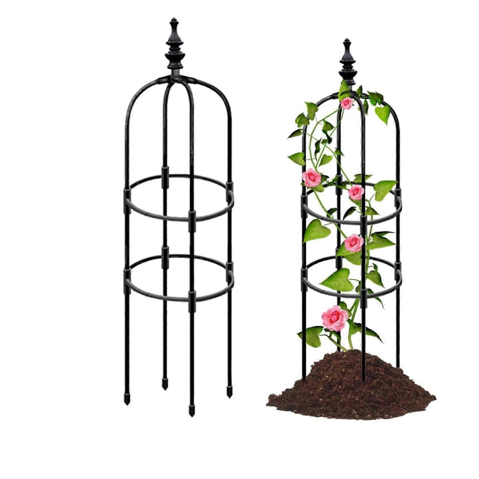 Garden Obelisk Trellis for Climbing Plants Rose 2FT/3FT/4FT/5FT Bush Round Trellis for Pots