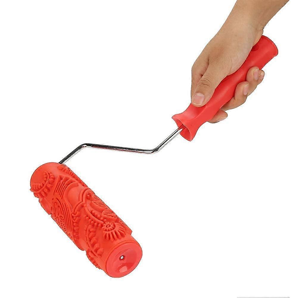 7'' Patterned Paint Roller for Wall Decoration, 7 Inch Decorative Embossing Texture Rubber Roller