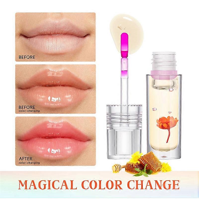 Magic Color Change Lip Oil Flower Lip gloss Changing Clear 3
