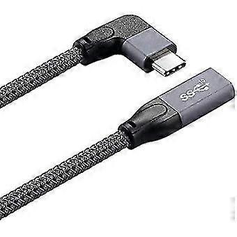 USB-C Case Extension Data Cable USB 3.1 Type C Male to Female Cablecc Left Right Angle with Laptop