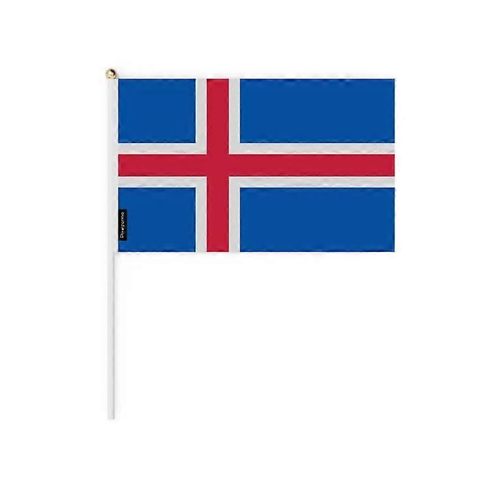 Set of Mini Flags – Iceland – 14 x 21 cm – Handheld – Polyester - 50 pieces