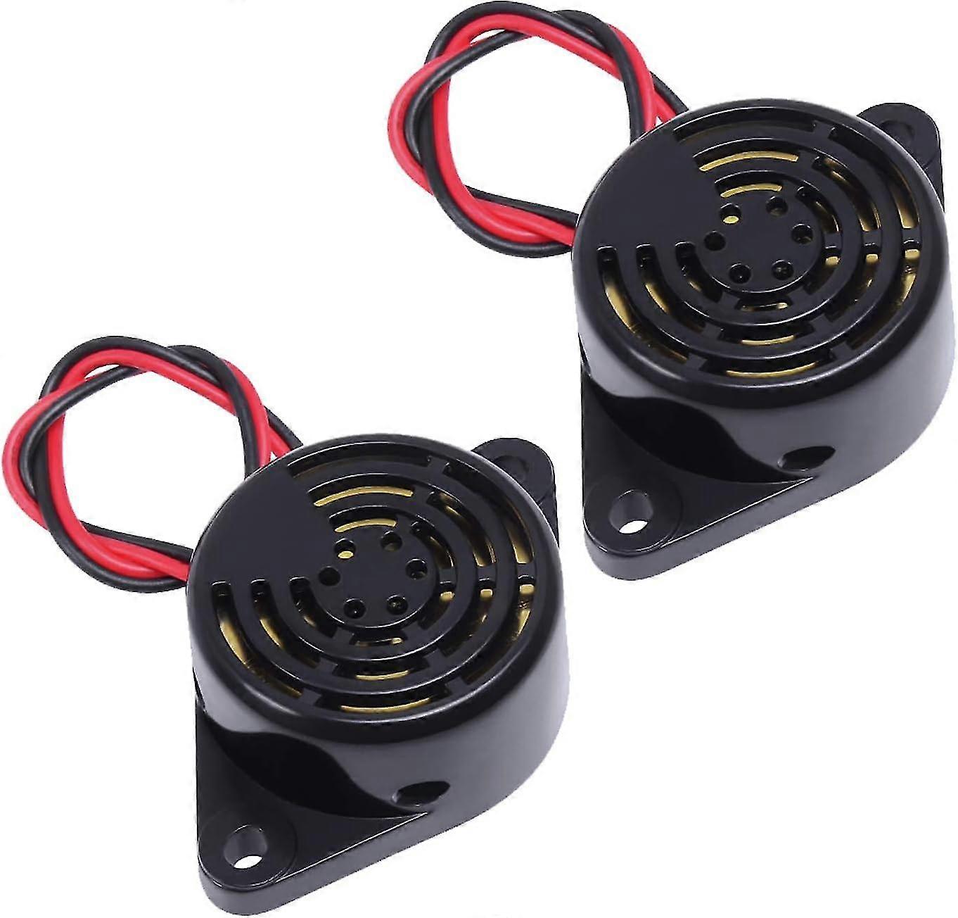 2 PCS Buzzer Alarm Electronic Beep Buzzer DC 3V 12V 24V Active Piezo Buzzer 100dB Tone Alarm Ringer Continous Sound