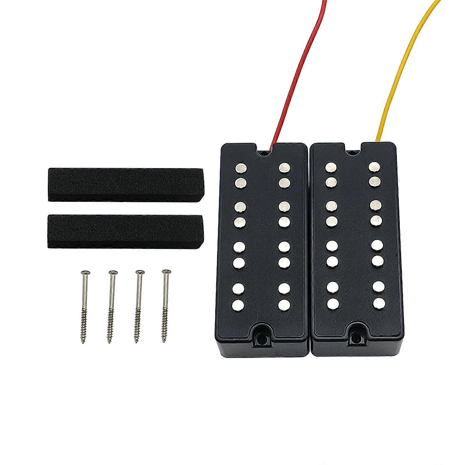 Double Coil Electric Bass Pickup Neck and Bridge Guitar Parts, 4 Strings Bass Pickups Double Noise Reductions Pickups