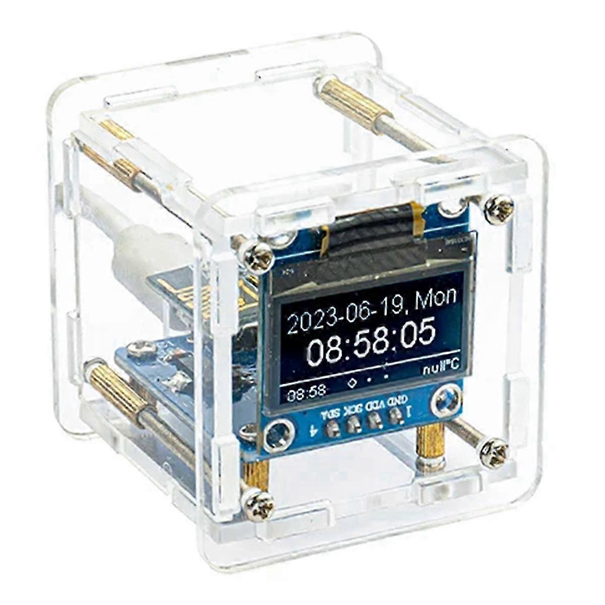 DIY Weather Clock Kit with WiFi Module, Temperature Humidity Display, IoT Electronics Soldering Project