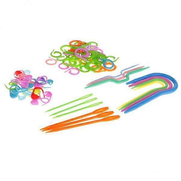 3x73Pcs Plastic Crochet Hooks Circle Marker Knitting Kit Tool with Case