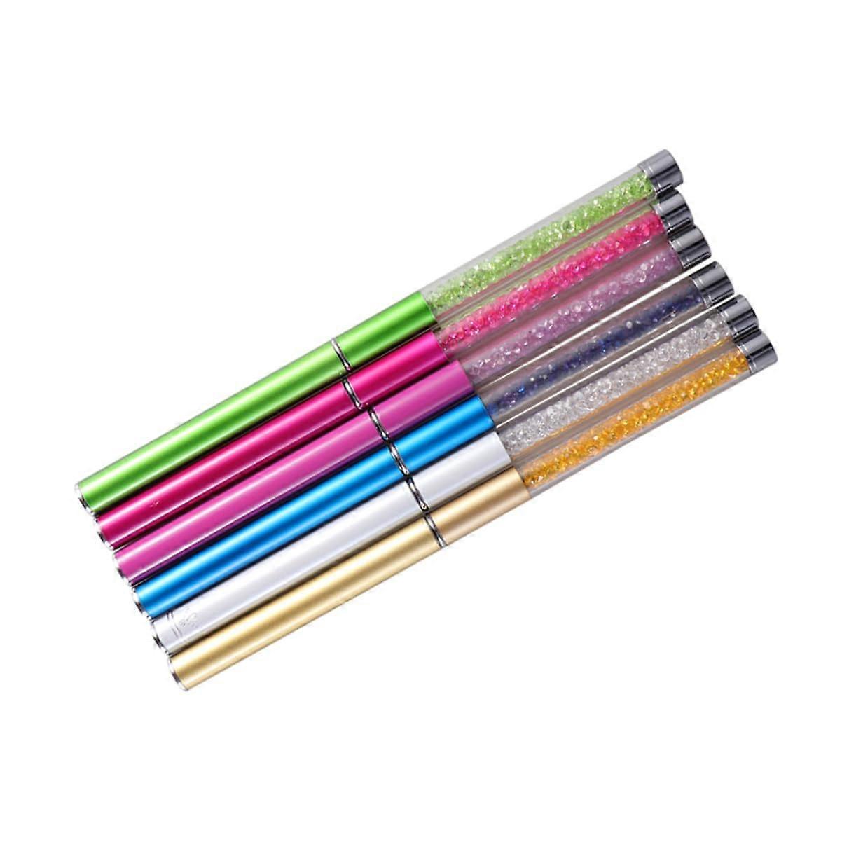 6pcs Spiral Eyelash Brush with Rhinestone Makeup Mascara Brush Applicator for Extensions Beauty Tool