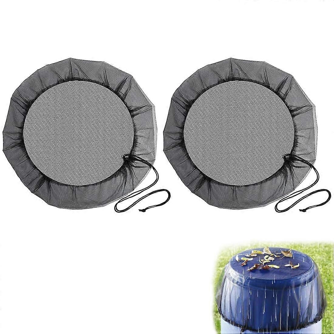 Water Butt Cover 2 Pack, 60 Cm Adjustable Rain Butt Net, Leaves And Insect Protection, Weather-Resistant Mosquito Net