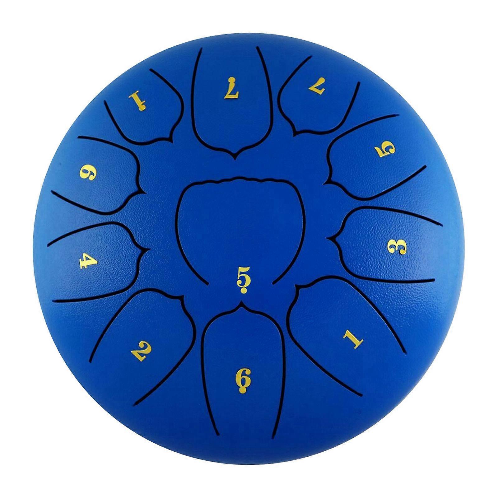 6 Inch Steel Tongue Drum 11 Notes Handpan Drum with Drum Mallet Finger Picks Percussion for Meditation Yoga
