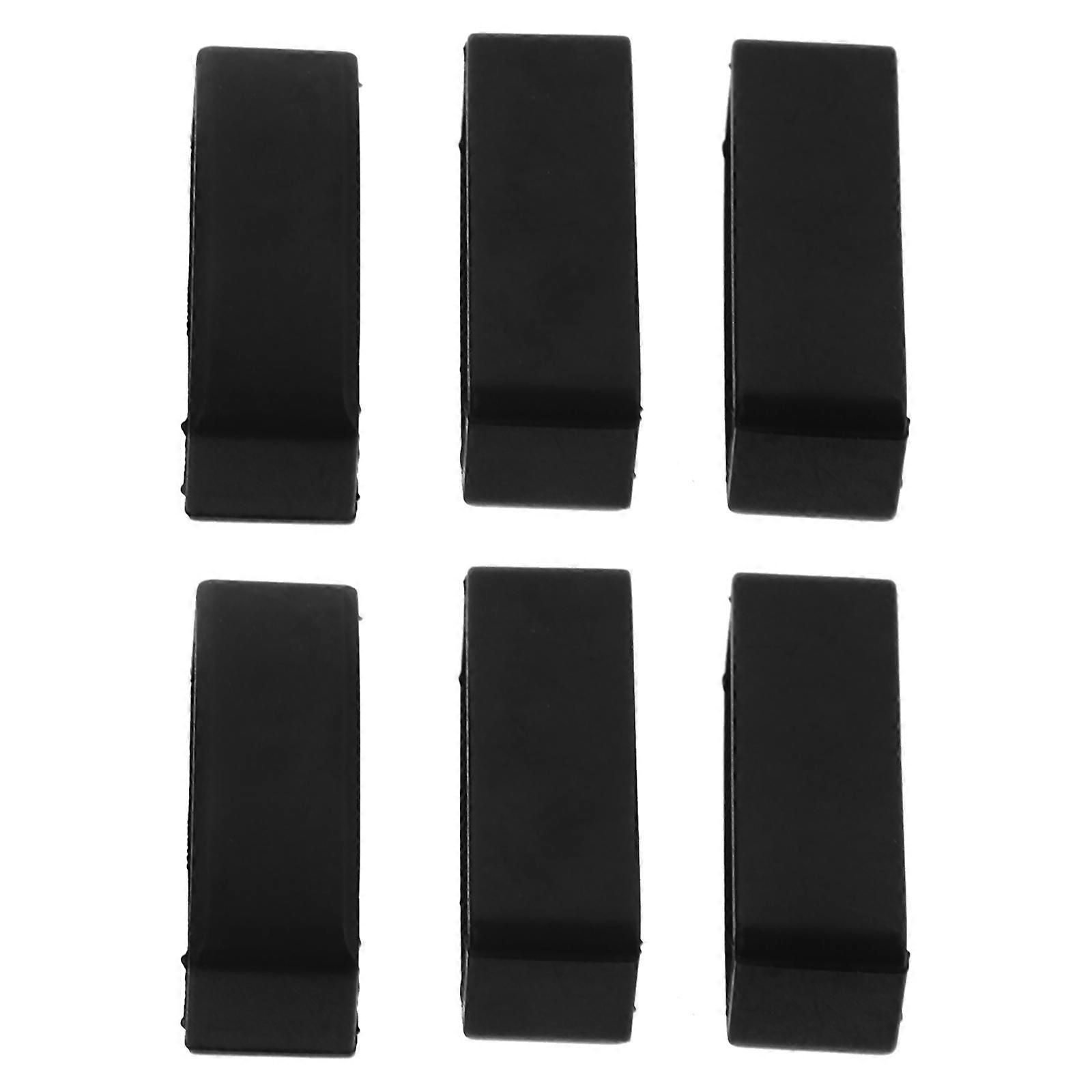 Watch Band Keeper Buckle Holder for Watchband Use Made of Soft TPU Black 6 Pieces