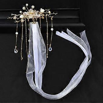 Vintage Tassel Grampo de Cabelo Estilo Étnico Handmade Liga Cocar com Fita