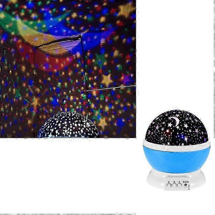 Romantic Star Projector Color Night Light Table Lamp Gift - 1 Piece in Blue