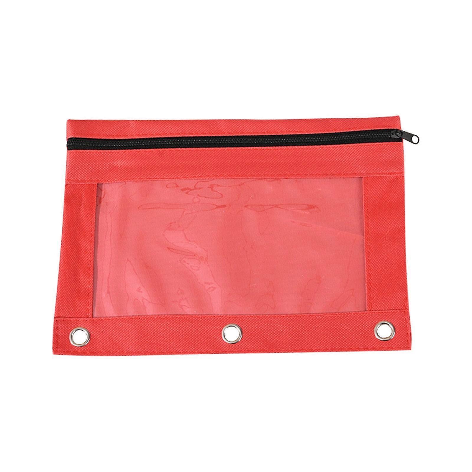 Back to School Savings 2025! Three-hole Oxford Cloth Pencil Case Dan Layer Mesh Large Capacity Black Zipper Deals Today 2025