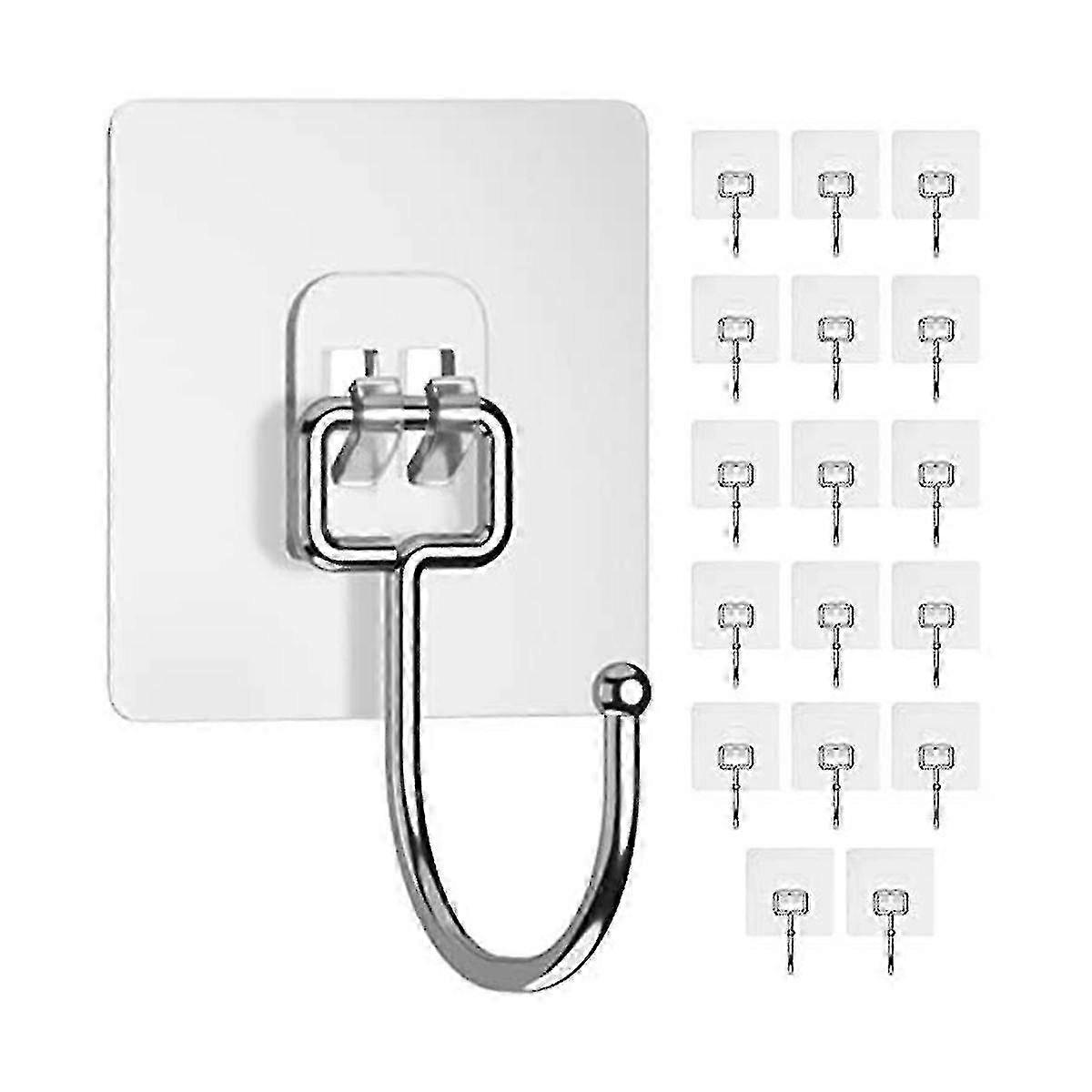 Adhesive Hooks, Self-Adhesive Traceless Clear Wall Hooks Waterproof Rustproof