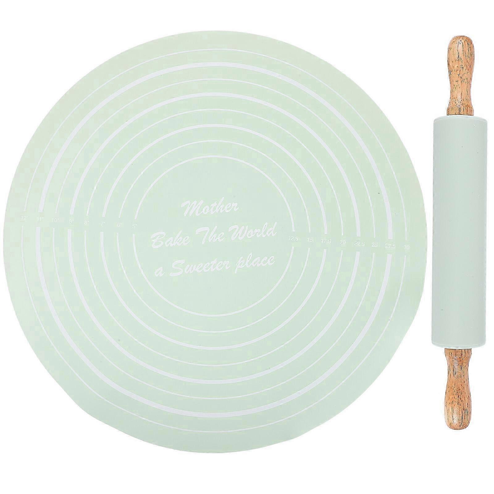Nonstick Silicone Baking Mat Set with Rolling Pin 30x40cm