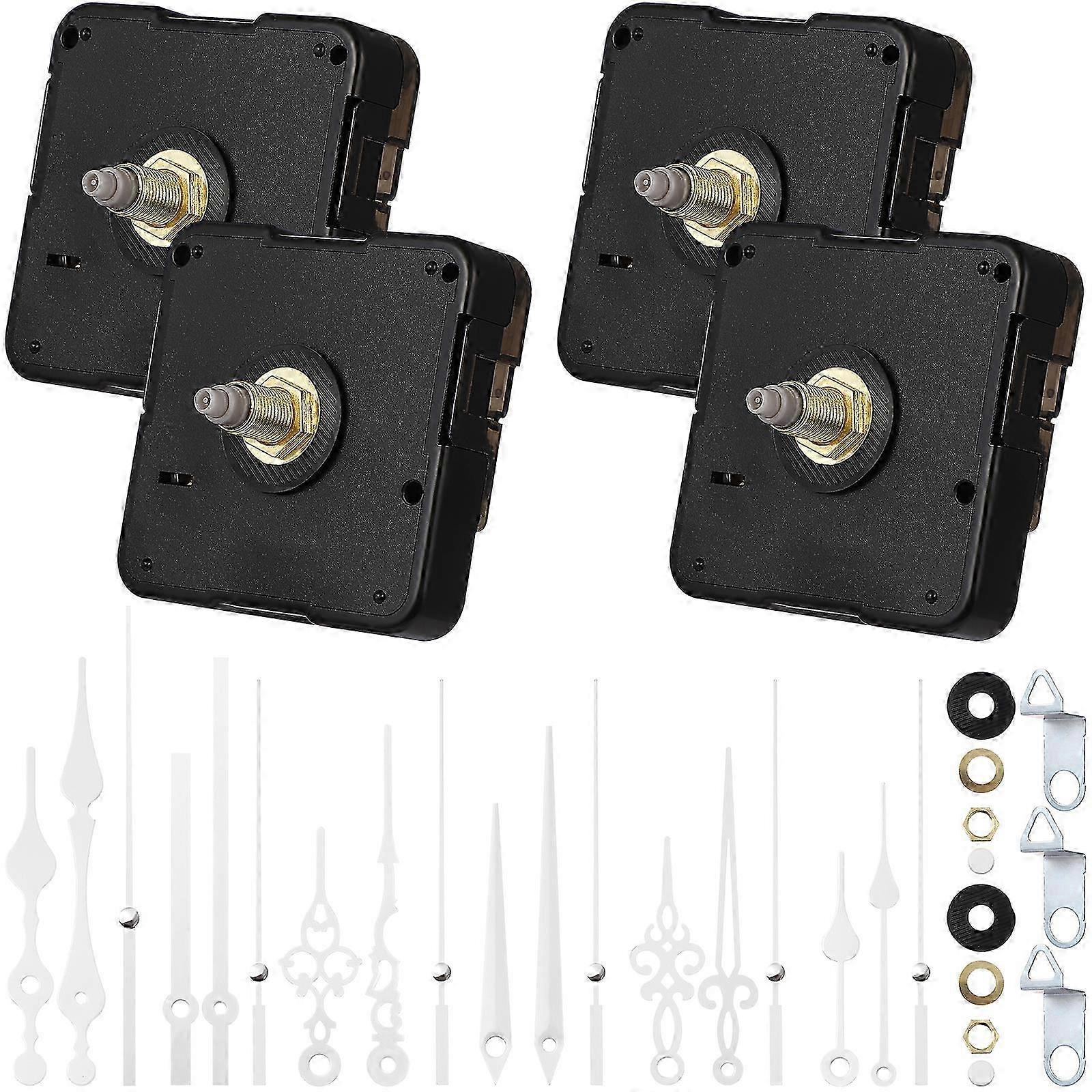 4 Sets Clock Movement Mechanisms with Pointers DIY Repair Replacement Parts