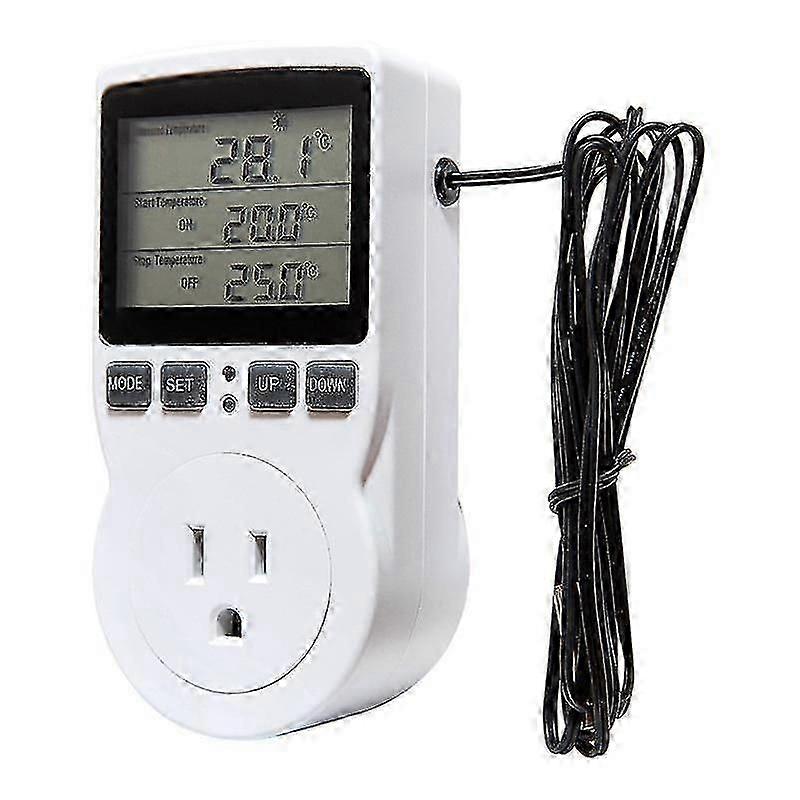 Digital Temperature Controller Power Socket Outlet EU Plug Thermostat With Timer Switch Sensor Probe Heating Cooling