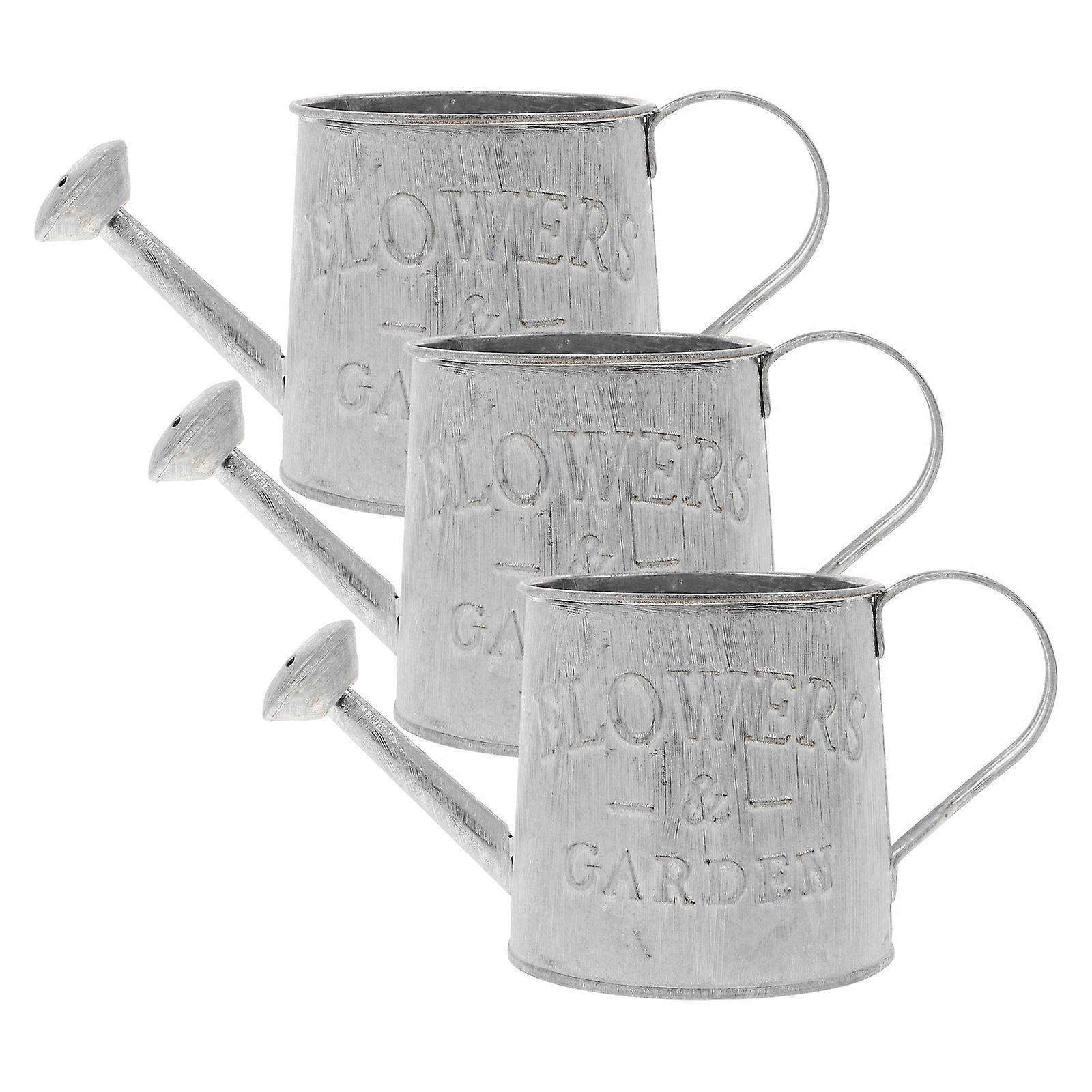 3pcs Retro Iron Flower Bucket Flowerpot for Home Decor and Flower Storage Container