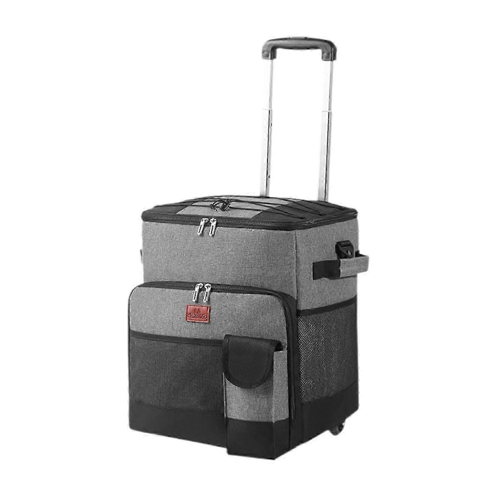 Portable Cooler Bag for Home Use, Storage for Park, Beach, Hiking with Pull Rod