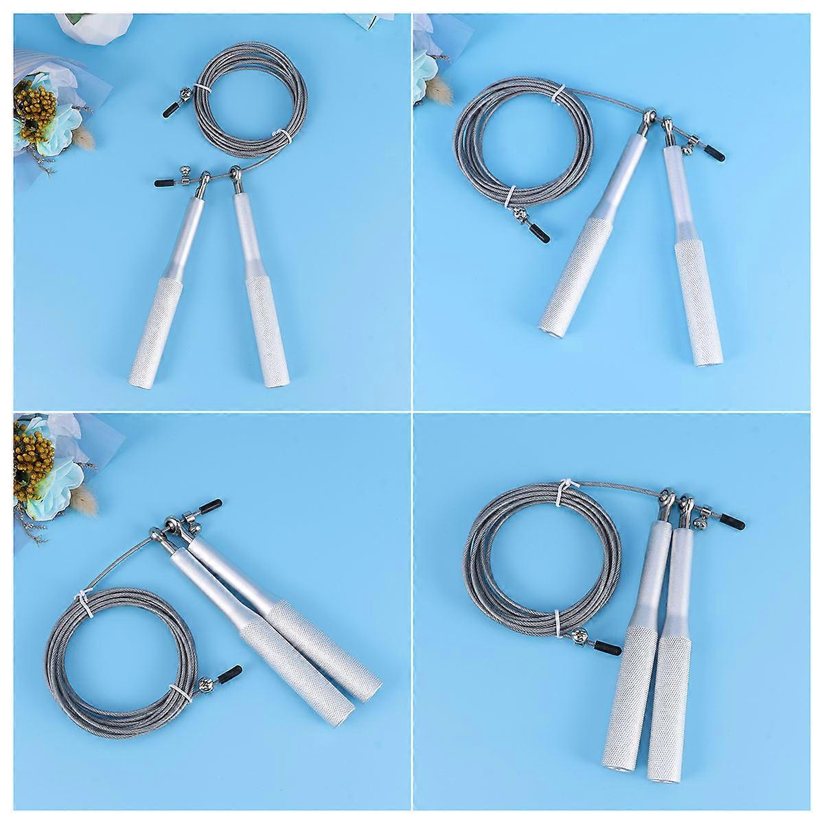 Weighted Jumping Rope Pvc Material Respiratory Training Enthusiasts Silver 1Set