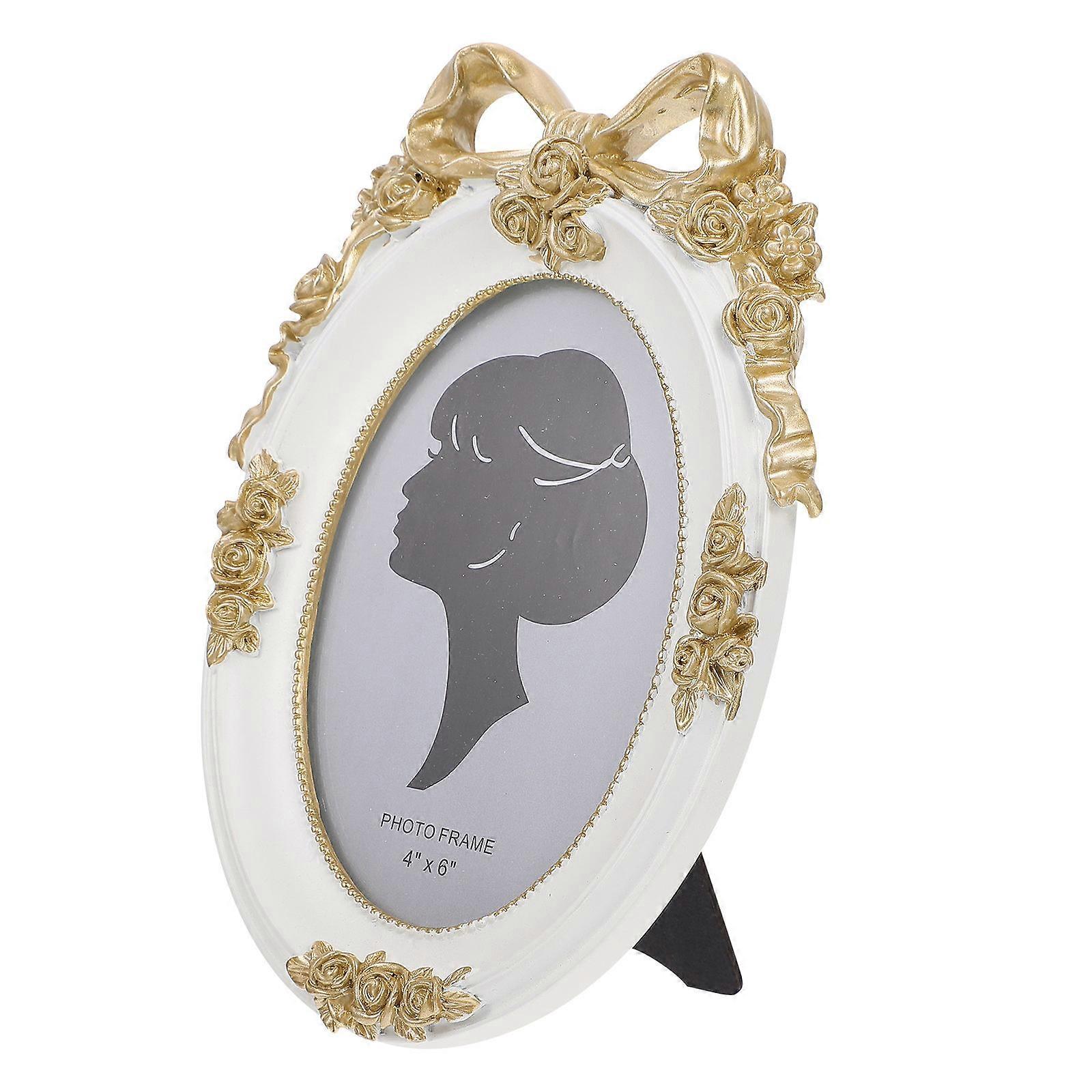 Small Photo Frame Vintage Style Picture Frames Resin White 21x14cm Decorative Table Frame 1Pack