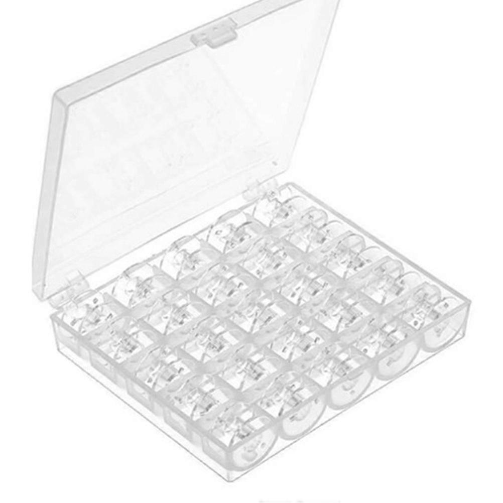 Plastic Thread Bobbins Embroidery Support Sewing Machine Accessories for Domestic Users Transparent Color 2Sets