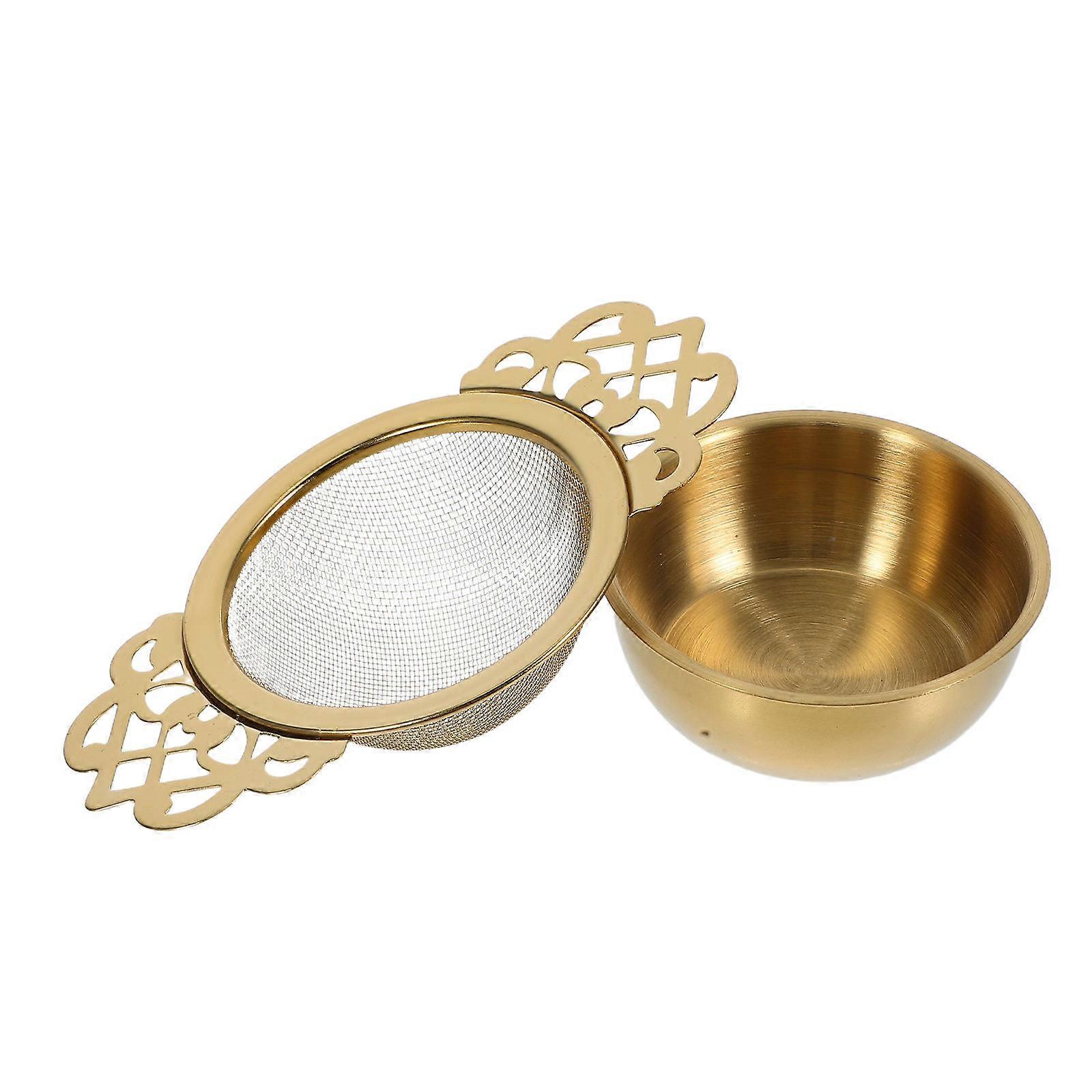 Golden Tea Infuser Strainer Steeping Tool With Elegant Shape For Tea Making 1Pcs