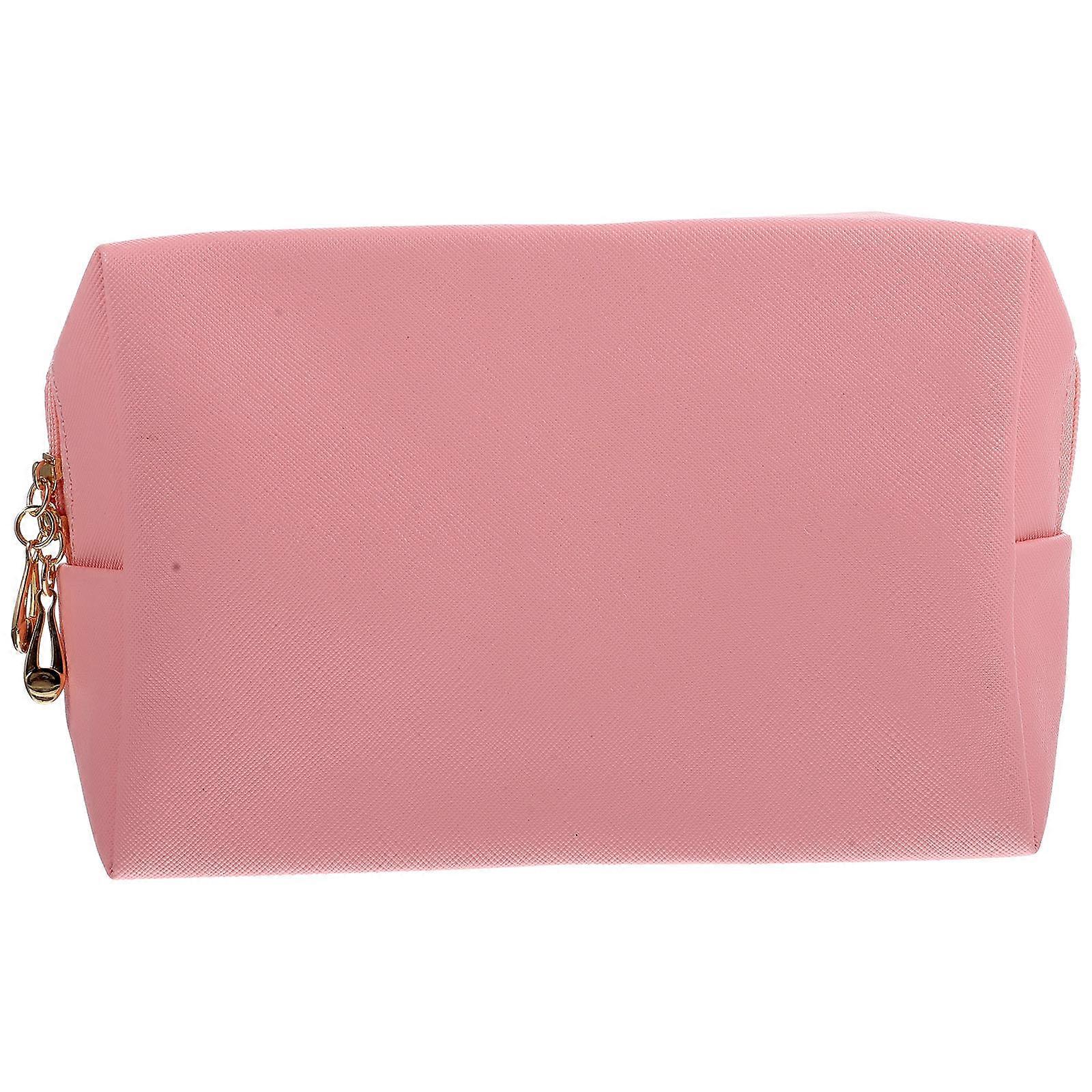 Girls Make Up Bag Travel Convenience Large Size Pink PU 1Pcs Cosmetic Storage