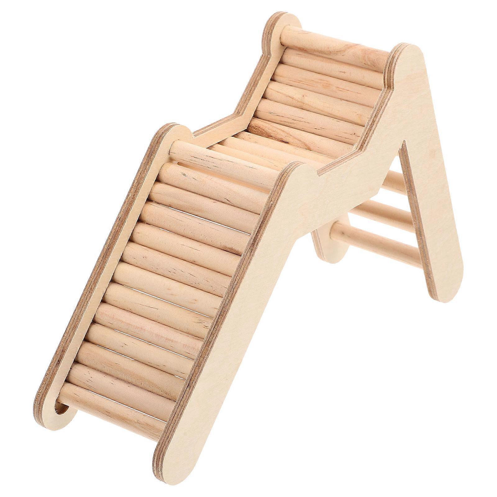 Hamster Wood Ladder Climbing Ladder For Small Pets Indoor Play 23X15X7.5CM Exercise Entertainment 1Pack