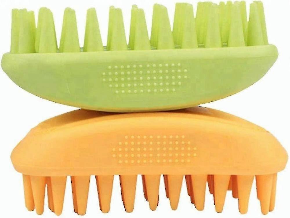 2 Pcs Pet Silicone Shampoo Brush