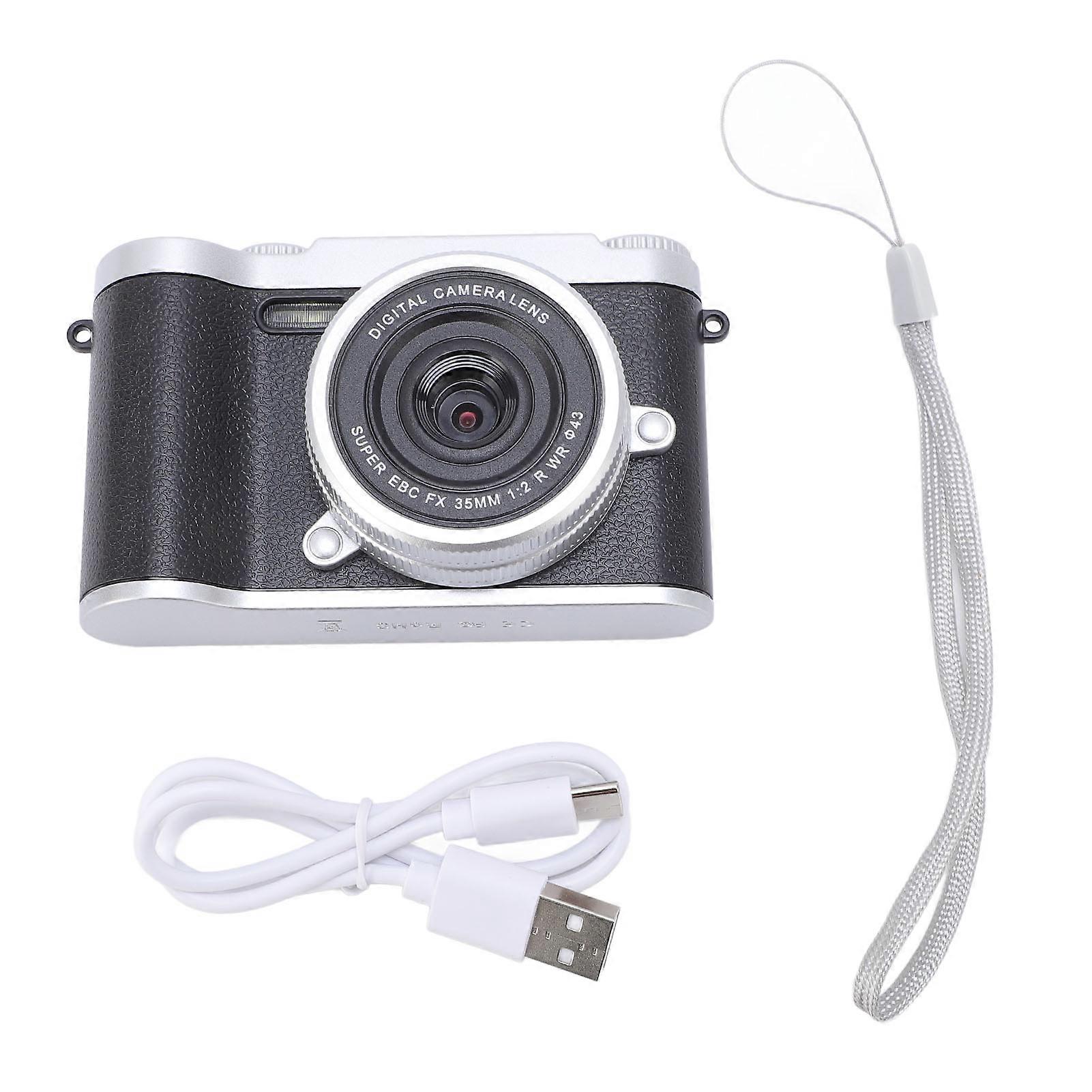 Digital Camera for Teens, 48 MP HD, Dual Lens, Autofocus, 8x Digital Zoom, Anti-Shake, Pocket-Sized Compact Camera for Photography, Black