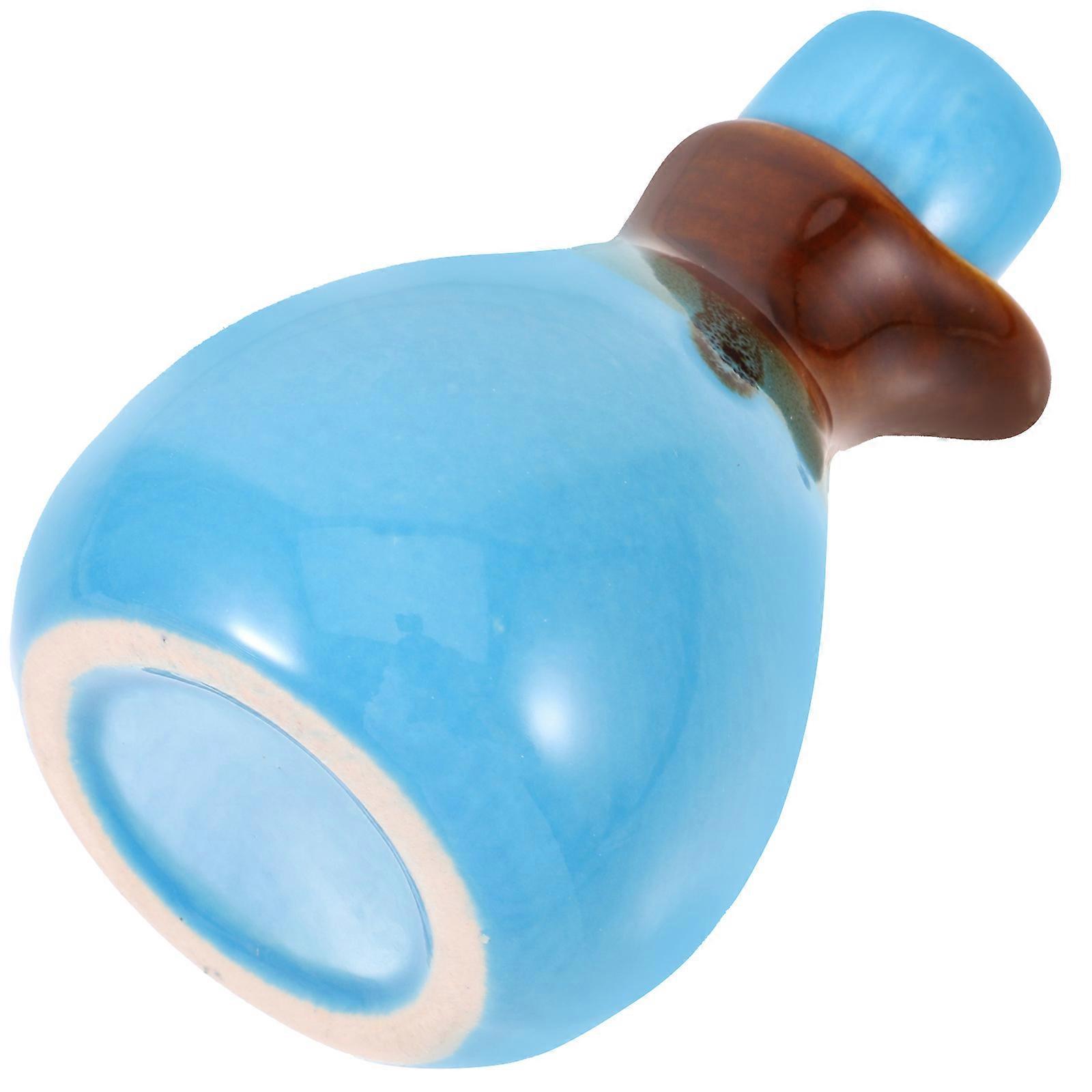 Porcelain Oil Dispenser Container Essential Oil Pot Spa Essential Oil Container Blue Round Delicate 1Set