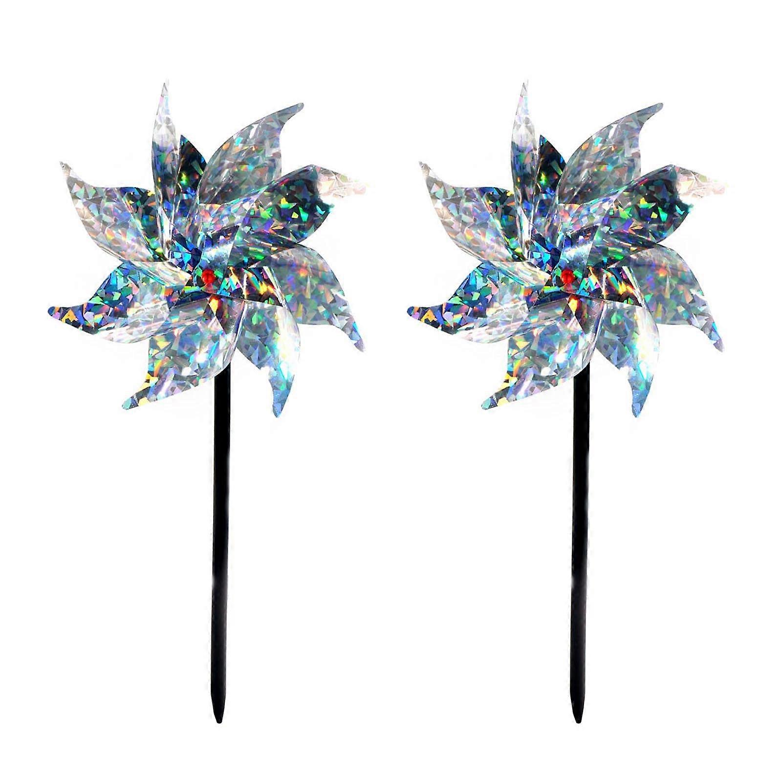 Set of 2 Windmill Bird Repellent Reflective Windmill Bird Deterrent Pigeon Repellent Wind Chime Balcony Bird Protection Pigeon Scarer Ref: 4979