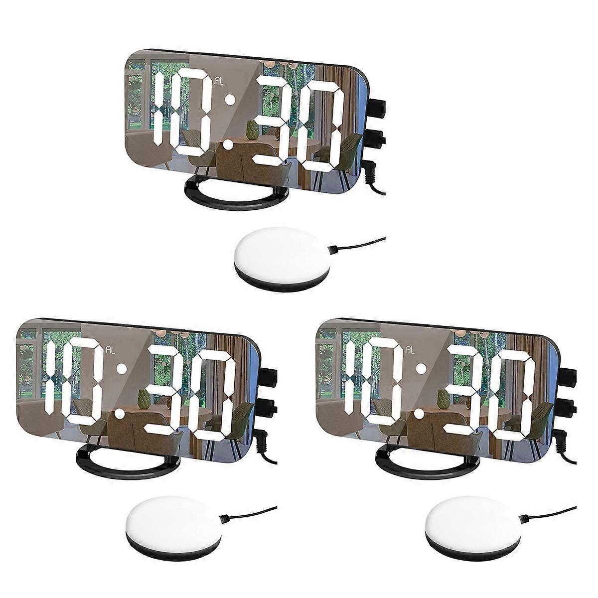 Digital Alarm Clock,Vibration Alarm Clock,with 2 USB Charging Black