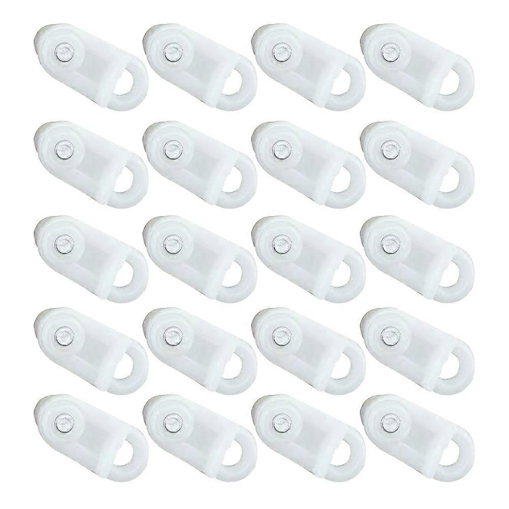 100pcs Double Wheel Plastic Curtain Track Gliders for Sliding Curtains – Easy Install Ceiling Mount Roller Hooks for Home or Office Decor