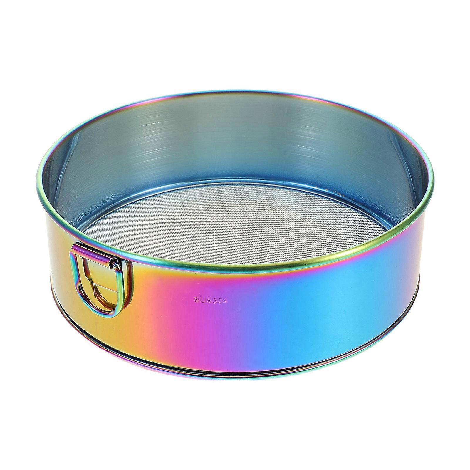 Multipurpose Flour Sieve Manual Design Stainless Steel Round Flour Sifter For Sifting Sugar Powder Home Users 1Pcs