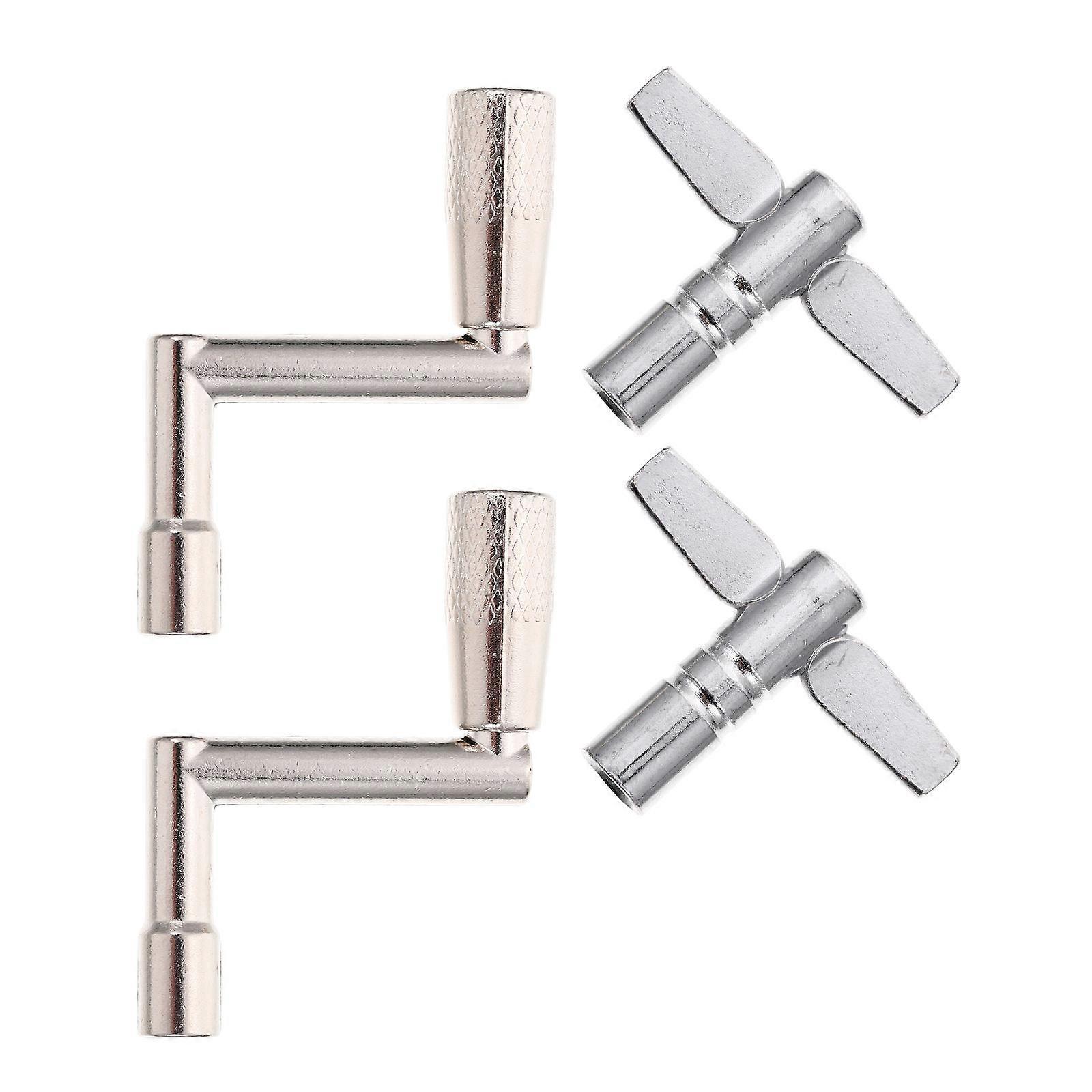 Adjustment Drum Keys Metal Tool For Drum Repair Silver 4Pcs