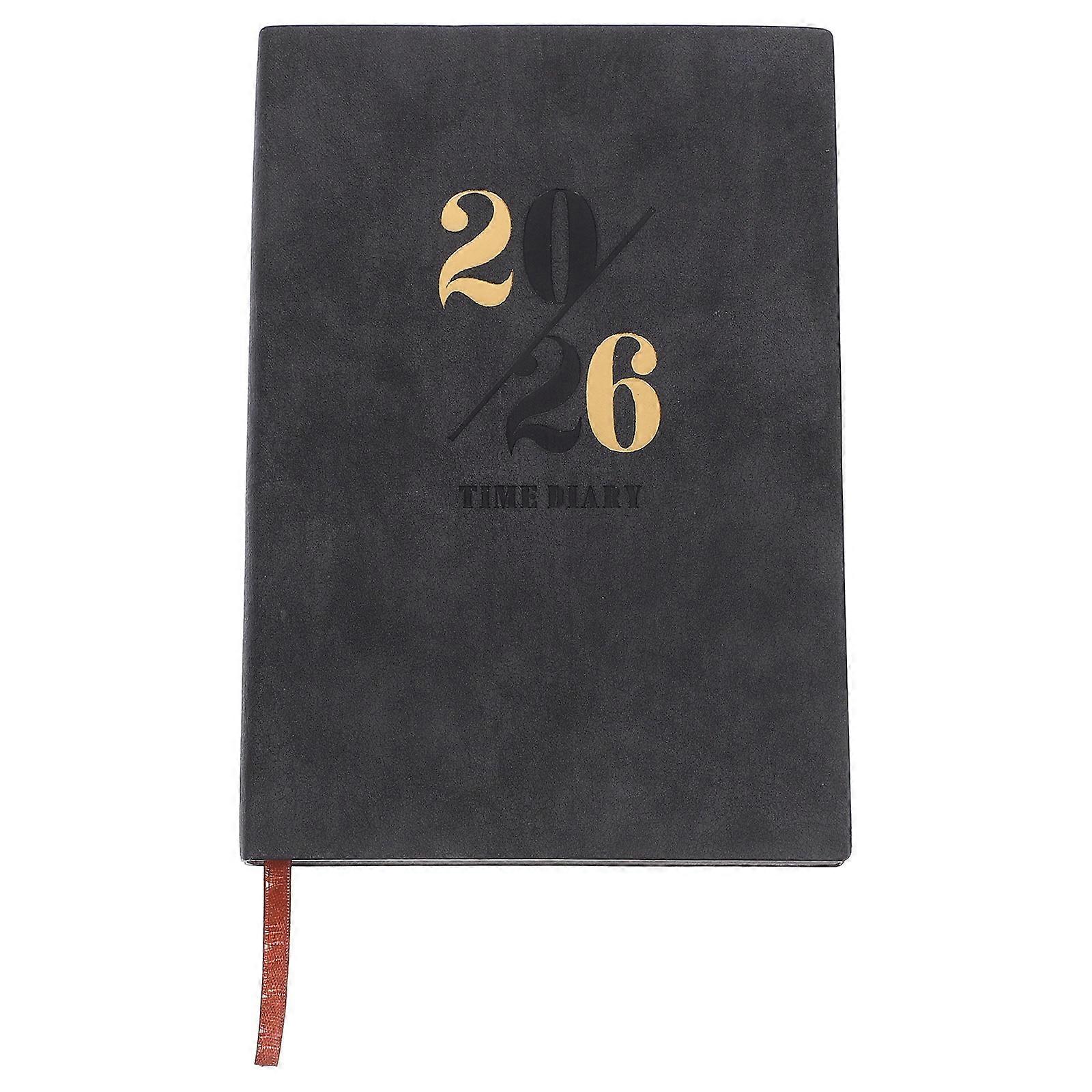 Journal Notebook Planner Daily Planner 2026 For Work School Personal Use Black A5 Size Weekly Monthly Planning 1Pack