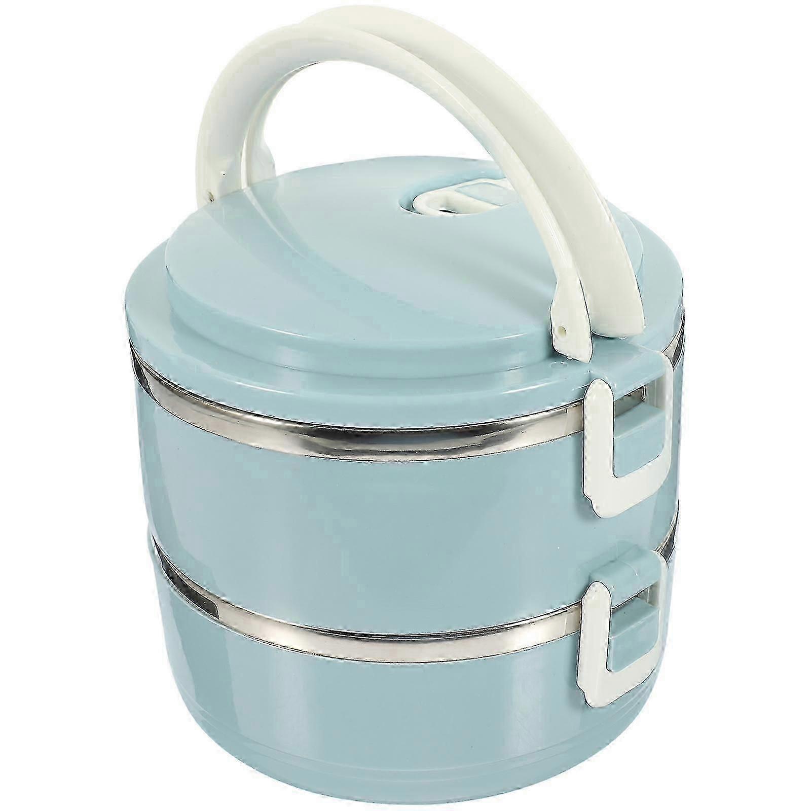 Double-layer Bento Box Stainless Steel Lunch Box Stackable Lunch Box Practical Lunch Container