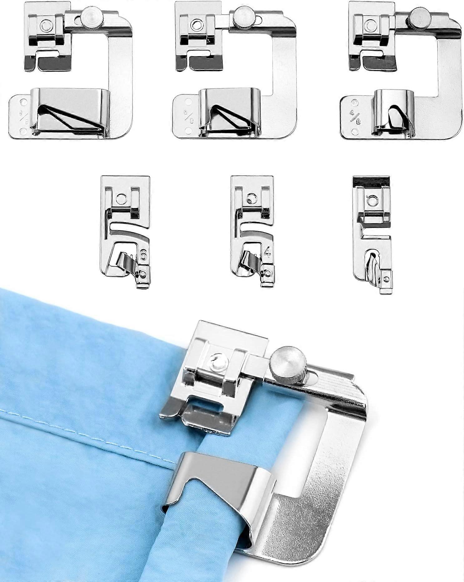 6pcs universal sewing machine hemming feet, removable replaceable
