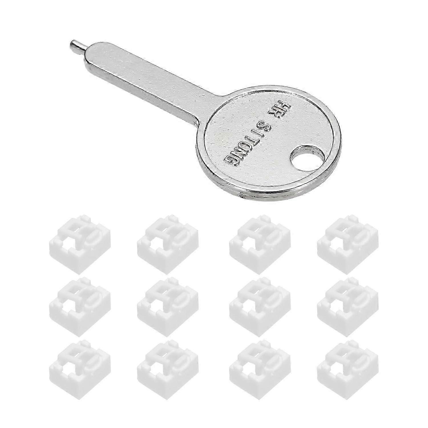 12pcs Port Blocker Locking RJ45 Port / Staub PC Blocker mit codiertem Schlüssel, Weiß Weiß