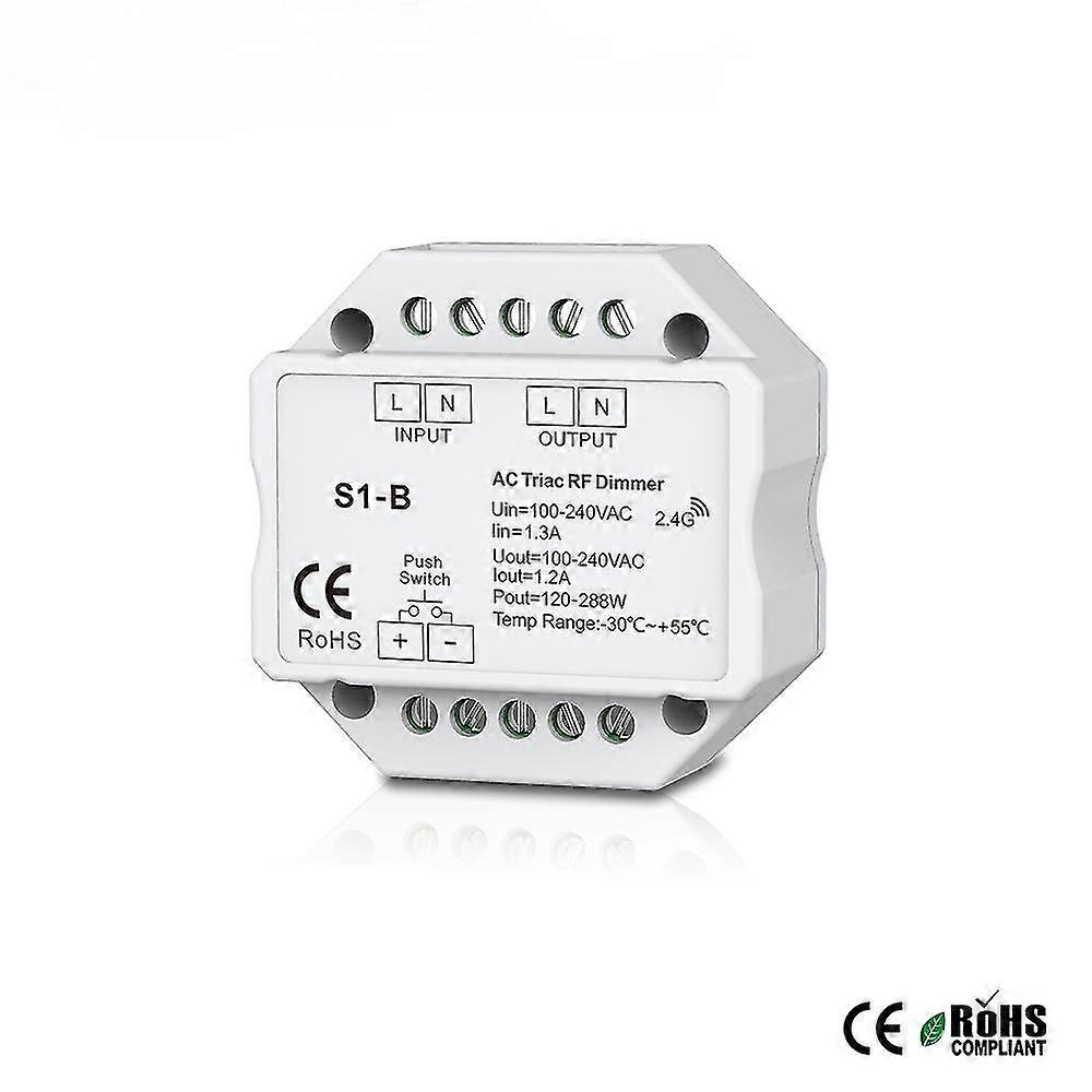Ac 100v - 240vac S1-b Led Triac Rf Dimmer Use 2.4ghz Wireless 200w-480w Push Pull Dimmer LED Switch