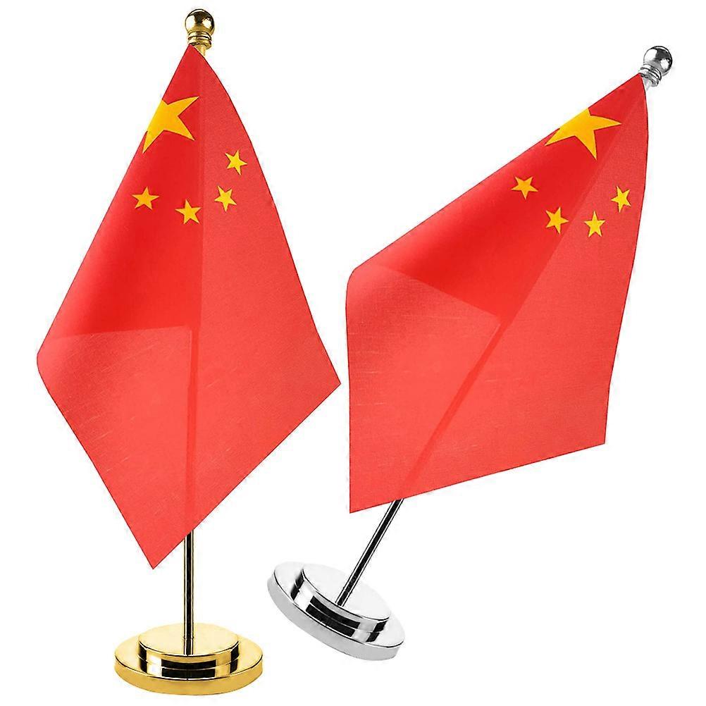 Flags Table Flag Patriotic Consumers Fade Resistant Dye Polyester Material 32.00X7.00X7.00CM 2 Sets